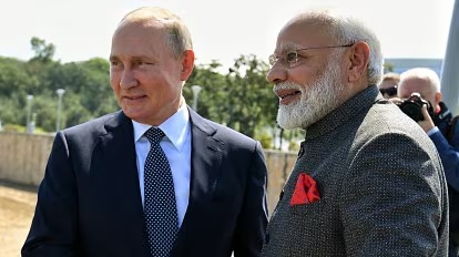 Modi lands in Russia