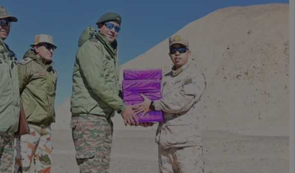 Diwali sweets exchanged between Indian and Chinese troops at the LAC