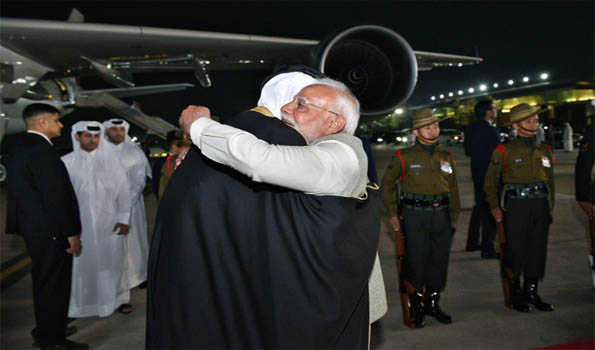 In special gesture, PM Modi receives Amir of Qatar at Palam airport