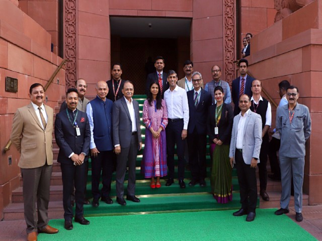 Former UK PM Rishi Sunak visits Parliament House with family