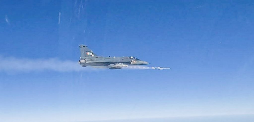 Tejas LCA AF MK1 test-fires Beyond Visual Range Air-to-Air Missile